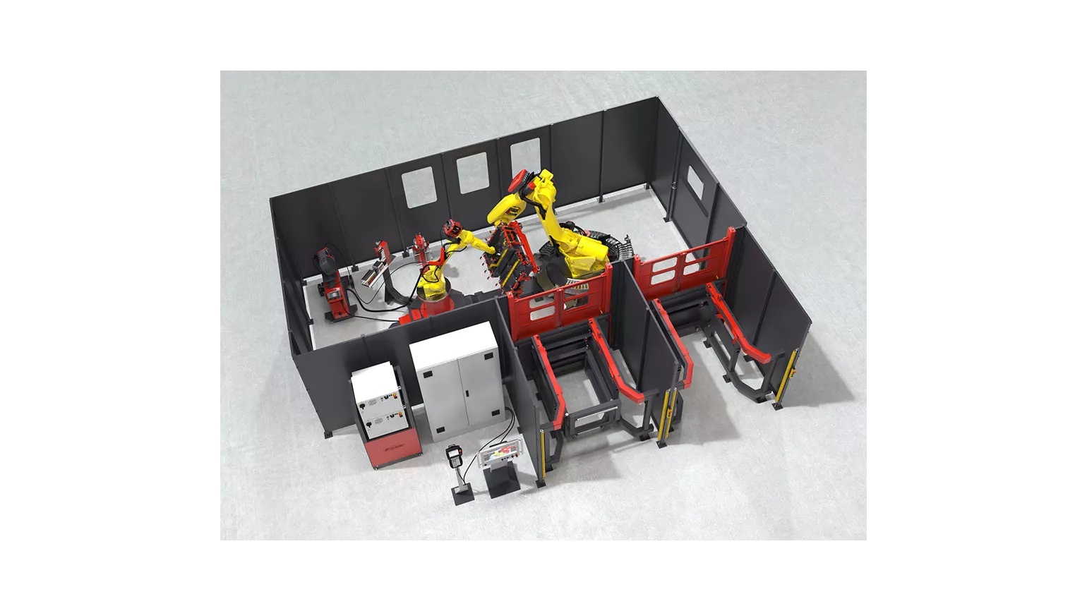 Example of a robotic welding system implemented with our modular system.