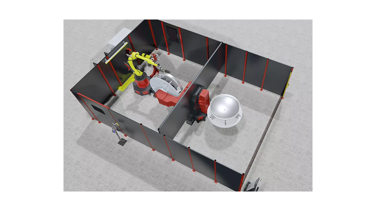 Example of a robotic welding system implemented with our modular system.