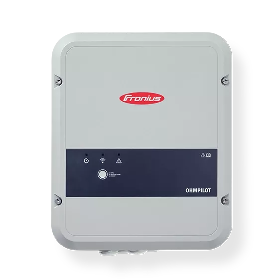 Fronius Ohmpilot consumption controller for surplus solar power to efficiently supply hot water and heating.