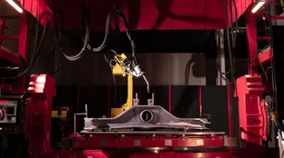 Welding roboter welding car parts